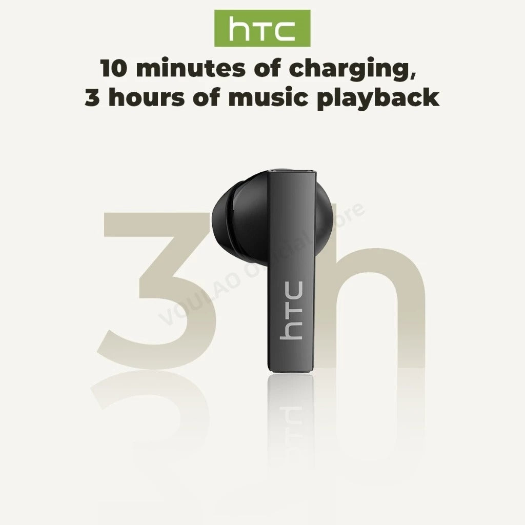 HTC NE40 – Écouteurs Bluetooth 6.0 avec Traduction IA, Écran LED & Réduction de Bruit