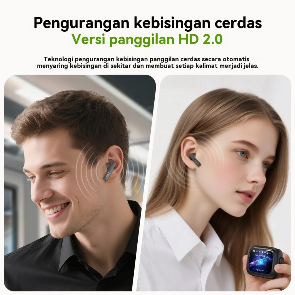 HTC NE40 – Écouteurs Bluetooth 6.0 avec Traduction IA, Écran LED & Réduction de Bruit