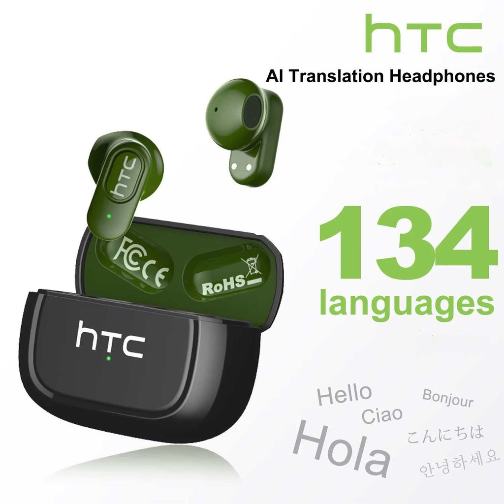 HTC NE51 – Écouteurs Bluetooth 6.0 avec Traduction IA 135+ Langues