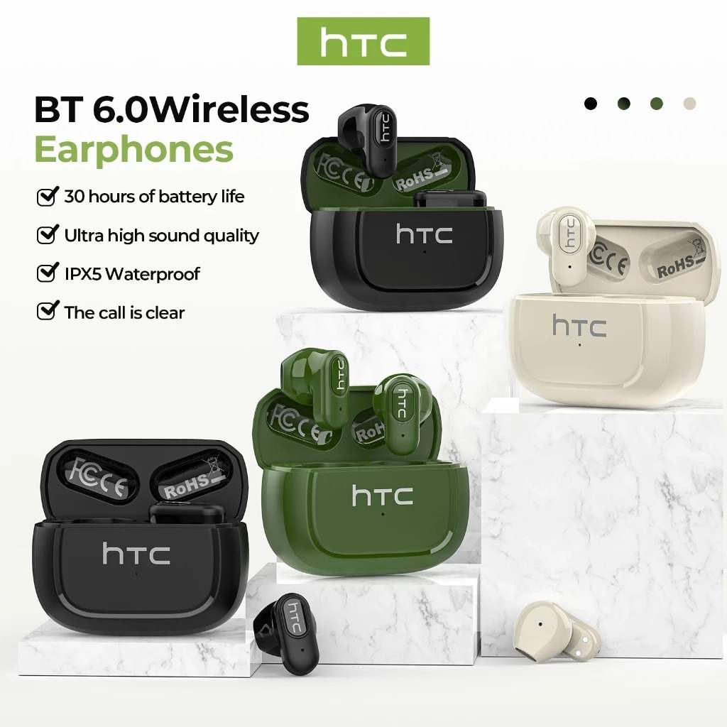 HTC NE51 – Écouteurs Bluetooth 6.0 avec Traduction IA 135+ Langues