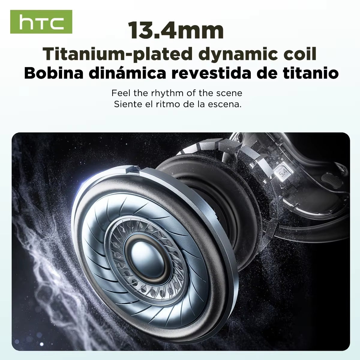 HTC NE19 – Écouteurs Bluetooth 6.0 avec Traduction IA 135 Langues