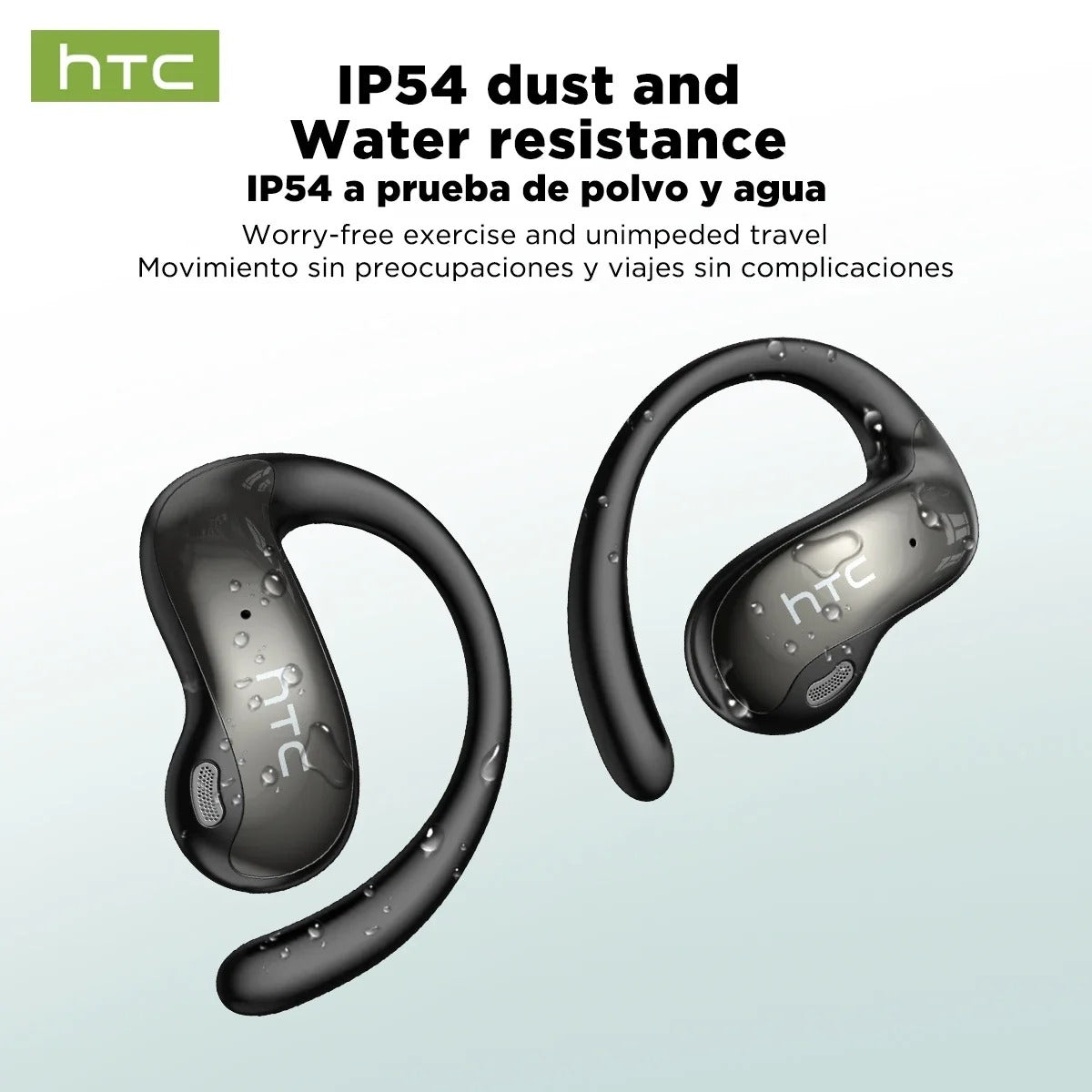 HTC NE19 – Écouteurs Bluetooth 6.0 avec Traduction IA 135 Langues