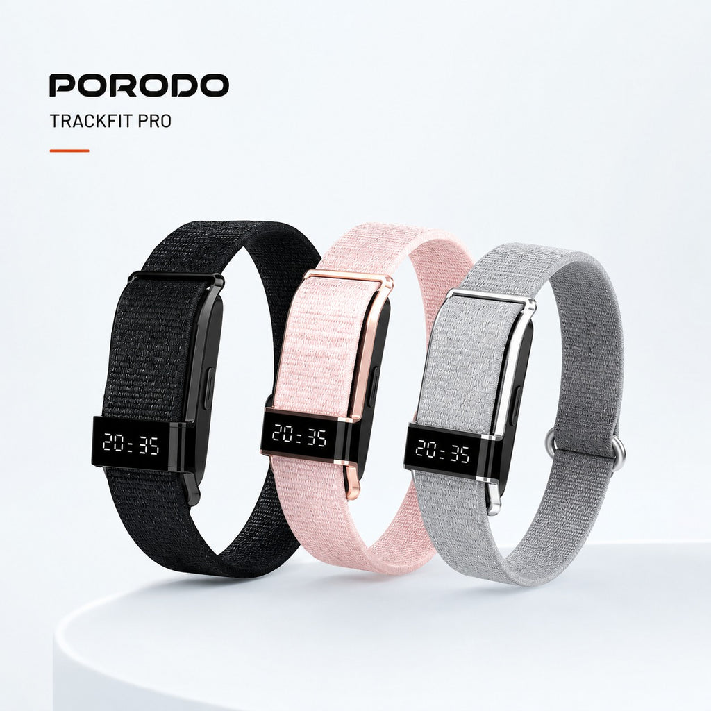 PORODO TRACKFIT PRO – Bracelet Connecté Bluetooth 5.2 IP68 avec Autonomie 10 Jours