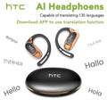 HTC NE35 – Écouteurs Bluetooth 6.0 Open-Ear avec Traduction IA en Temps Réel