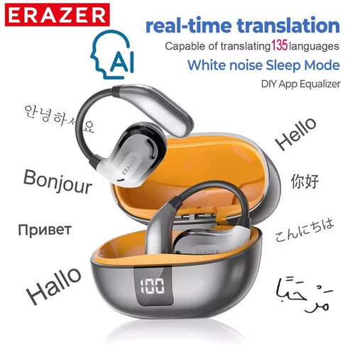 Lenovo ERAZER XT66 PRO – Écouteurs Bluetooth 5.4 avec Traduction IA Instantanée et Écran LED