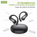 HTC NE19 – Écouteurs Bluetooth 6.0 avec Traduction IA 135 Langues