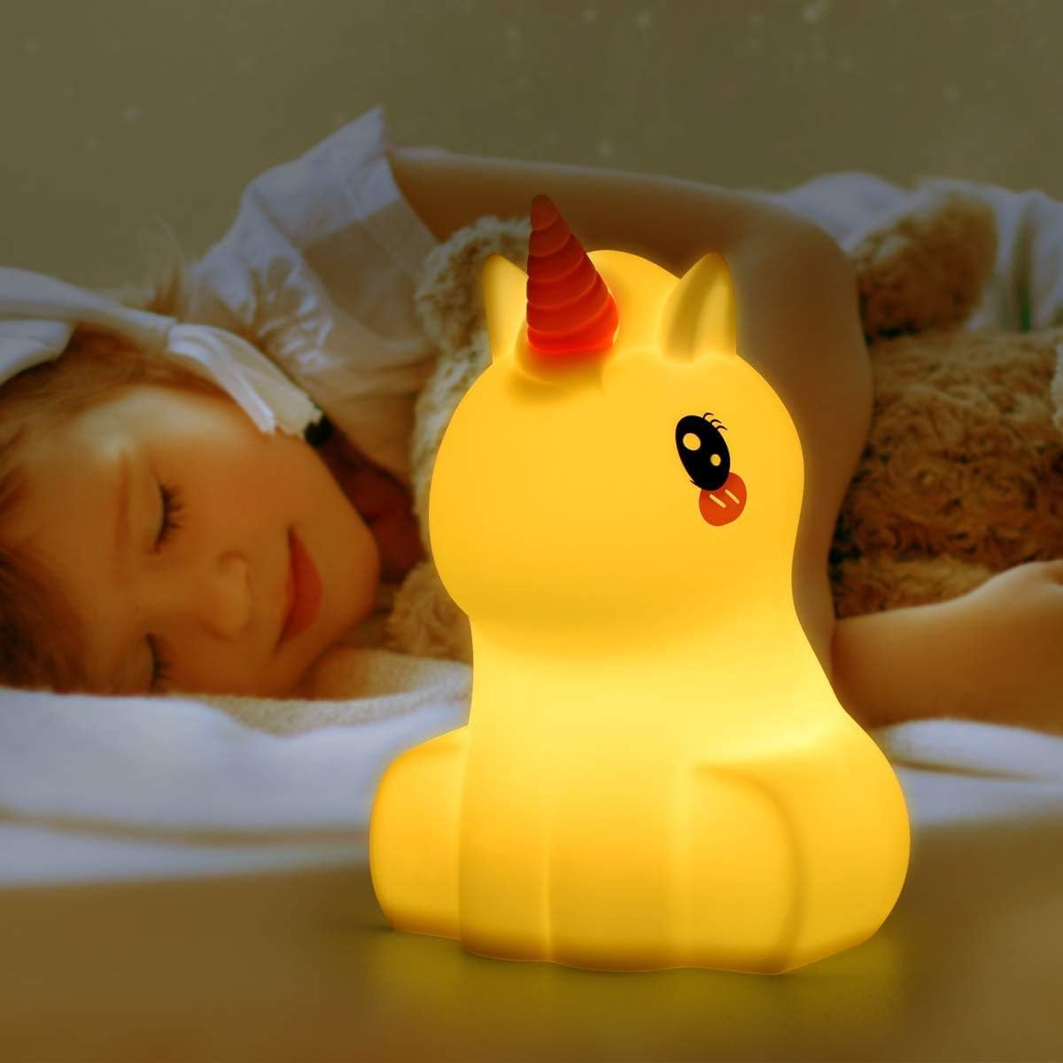 Veilleuse Licorne LS-10B – Lampe de Chevet Enfant à 9 Couleurs RGB en Silicone Doux Veilleuse Licorne LS-10B – Lampe de Chevet Enfant à 9 Couleurs RGB en Silicone Doux – Image 5