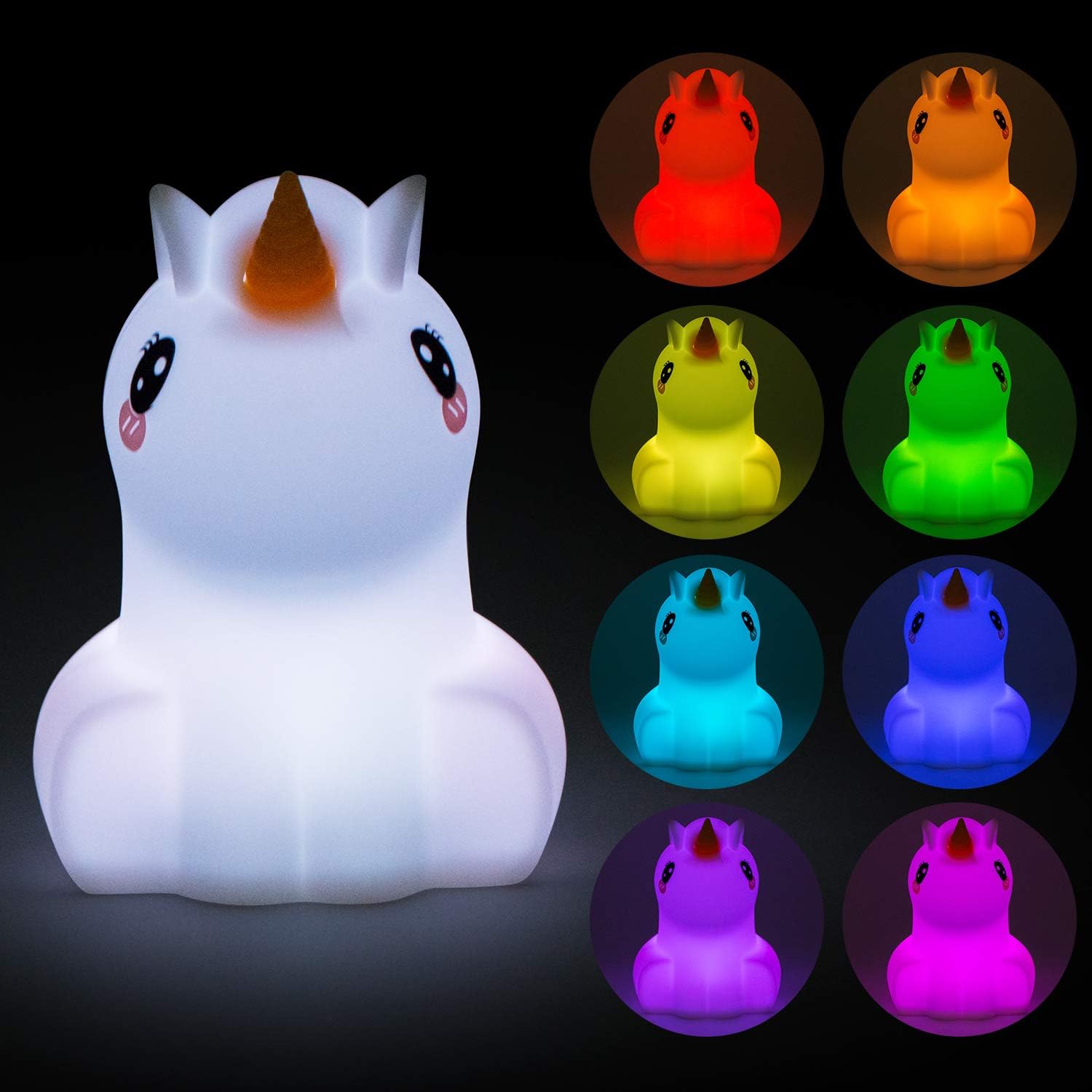 Veilleuse Licorne LS-10B – Lampe de Chevet Enfant à 9 Couleurs RGB en Silicone Doux Veilleuse Licorne LS-10B – Lampe de Chevet Enfant à 9 Couleurs RGB en Silicone Doux – Image 3