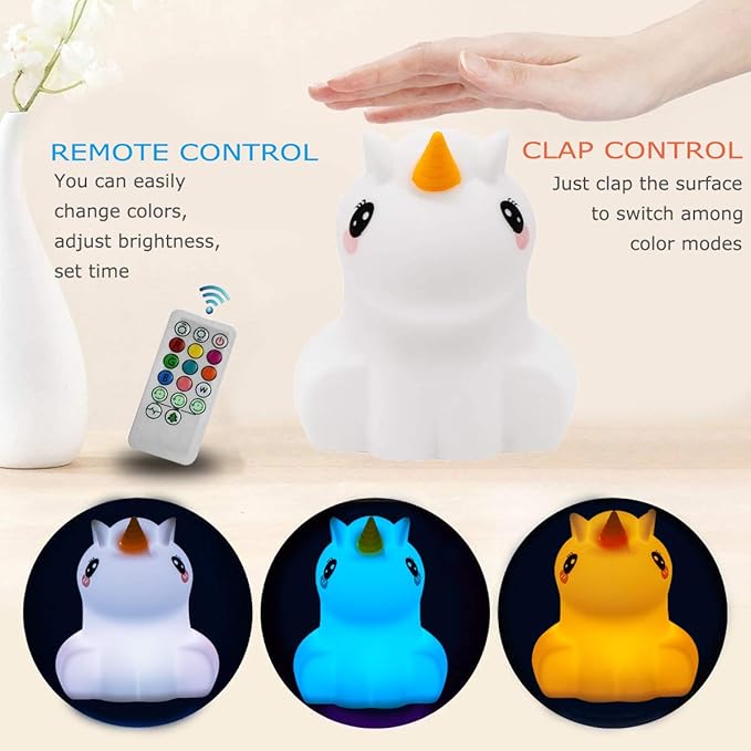 Veilleuse Licorne LS-10B – Lampe de Chevet Enfant à 9 Couleurs RGB en Silicone Doux Veilleuse Licorne LS-10B – Lampe de Chevet Enfant à 9 Couleurs RGB en Silicone Doux – Image 10