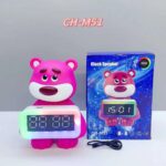 CH-M52 – Enceinte Bluetooth Ours avec Horloge, Réveil & Lumière LED RGB