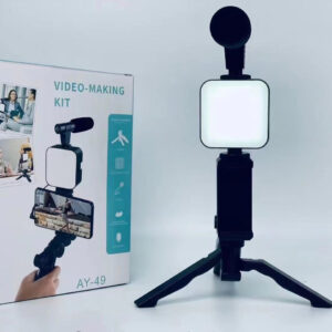 Kit de Vlogging AY-49T – Micro Pro + Trépied + Lumière LED 49 Lampes