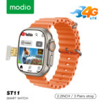 Modio 4G ST11 – Smartwatch 4G (4/64Go) avec SIM, Wi-Fi, GPS & Caméra