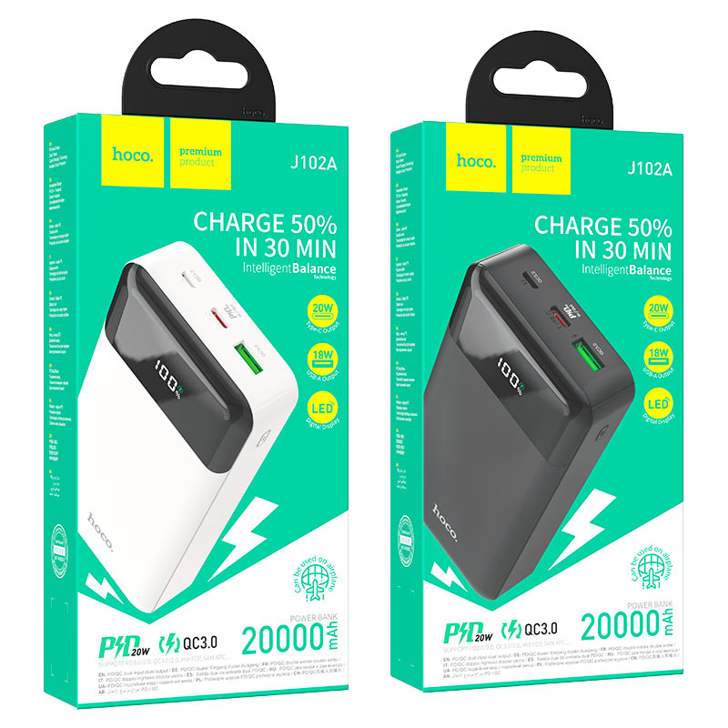 Hoco J102A Cool Figure – Power Bank 20 000 mAh PD20W + QC3.0 Hoco J102A Cool Figure – Power Bank 20 000 mAh PD20W + QC3.0 – Image 3