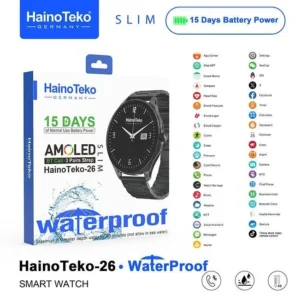 HainoTeko-26 Waterproof – Montre Connectée SLIM avec Écran AMOLED